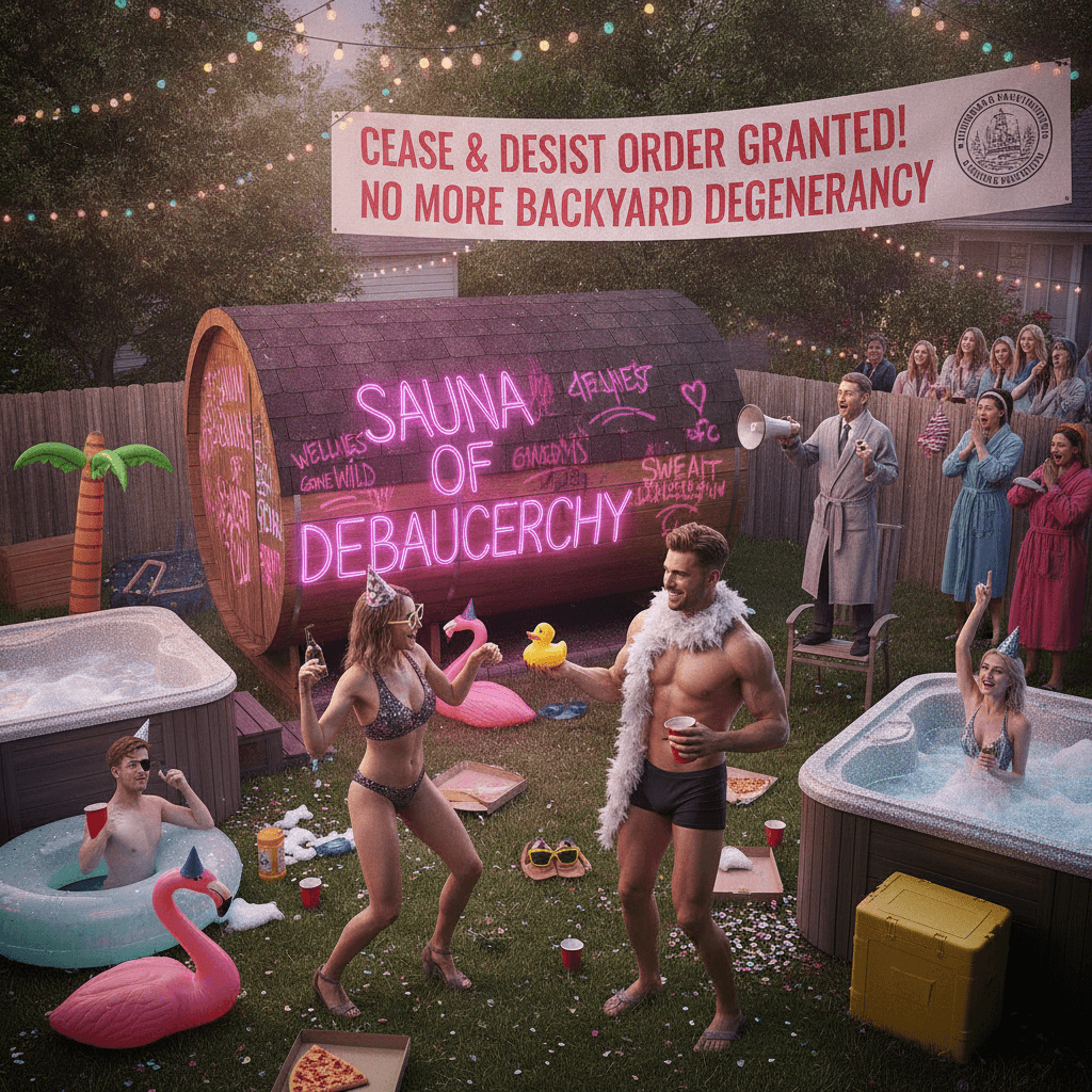 Local wellness setup rebranded as 'sauna of debauchery' by one very creative neighbor