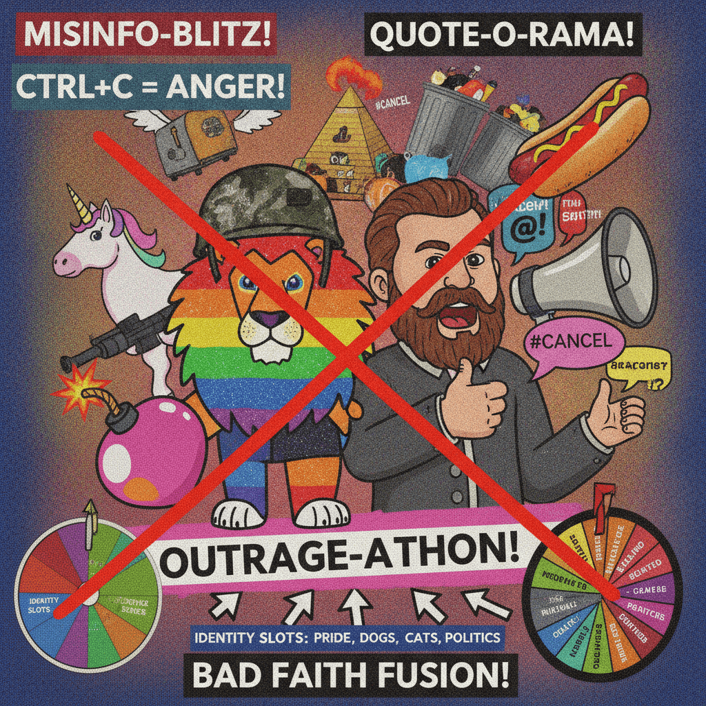 Fake quote meme pairs Pride with bombing rhetoric, maximum friction