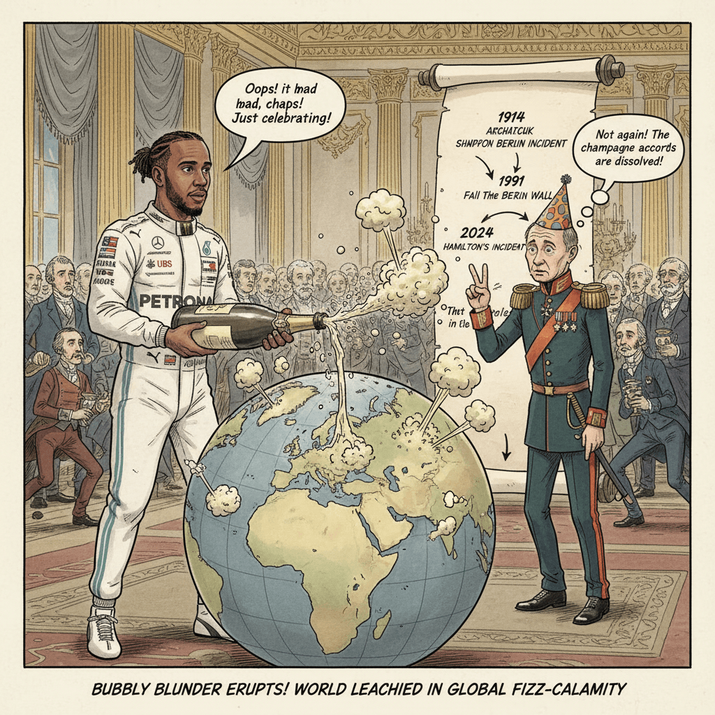 Lewis Hamilton sparks international incident with bubbly, probably