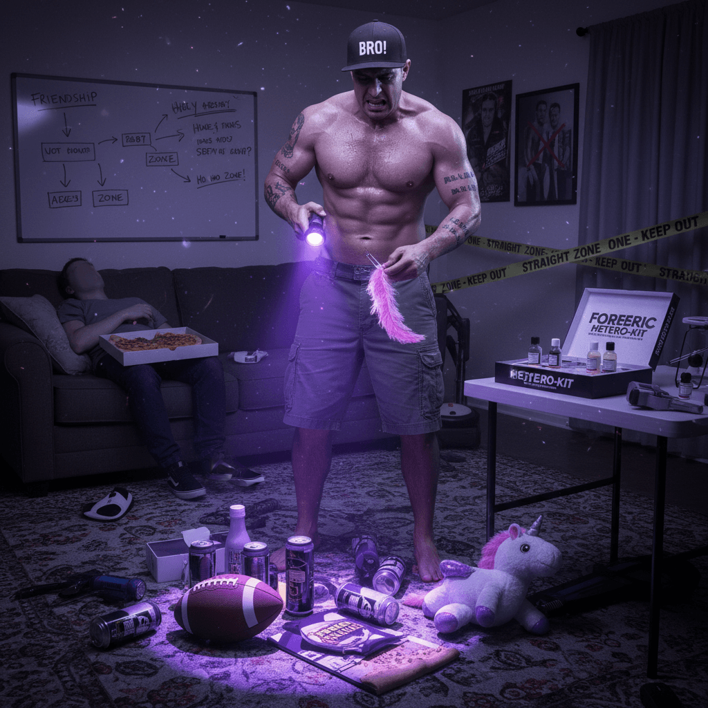 man too insecure about friendship uses forensic tools to prove heterosexuality