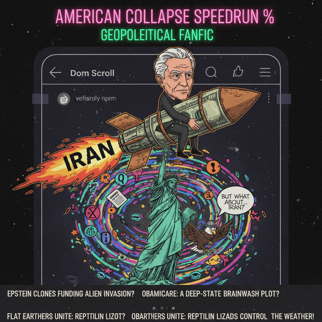 Iran speedrunning American collapse via Epstein allegations, apparently