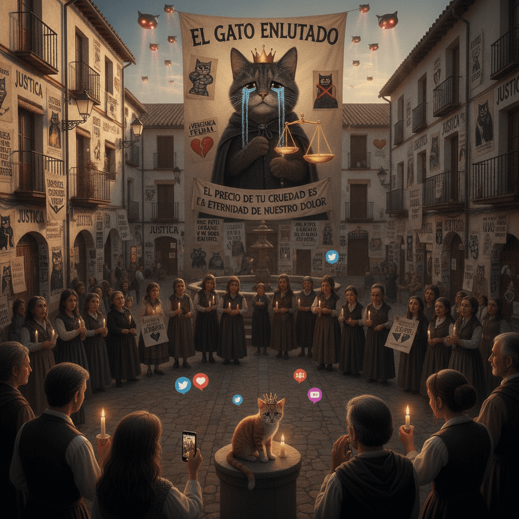 Spanish town learns what happens when you hurt a cat: JUSTICE POSTERS