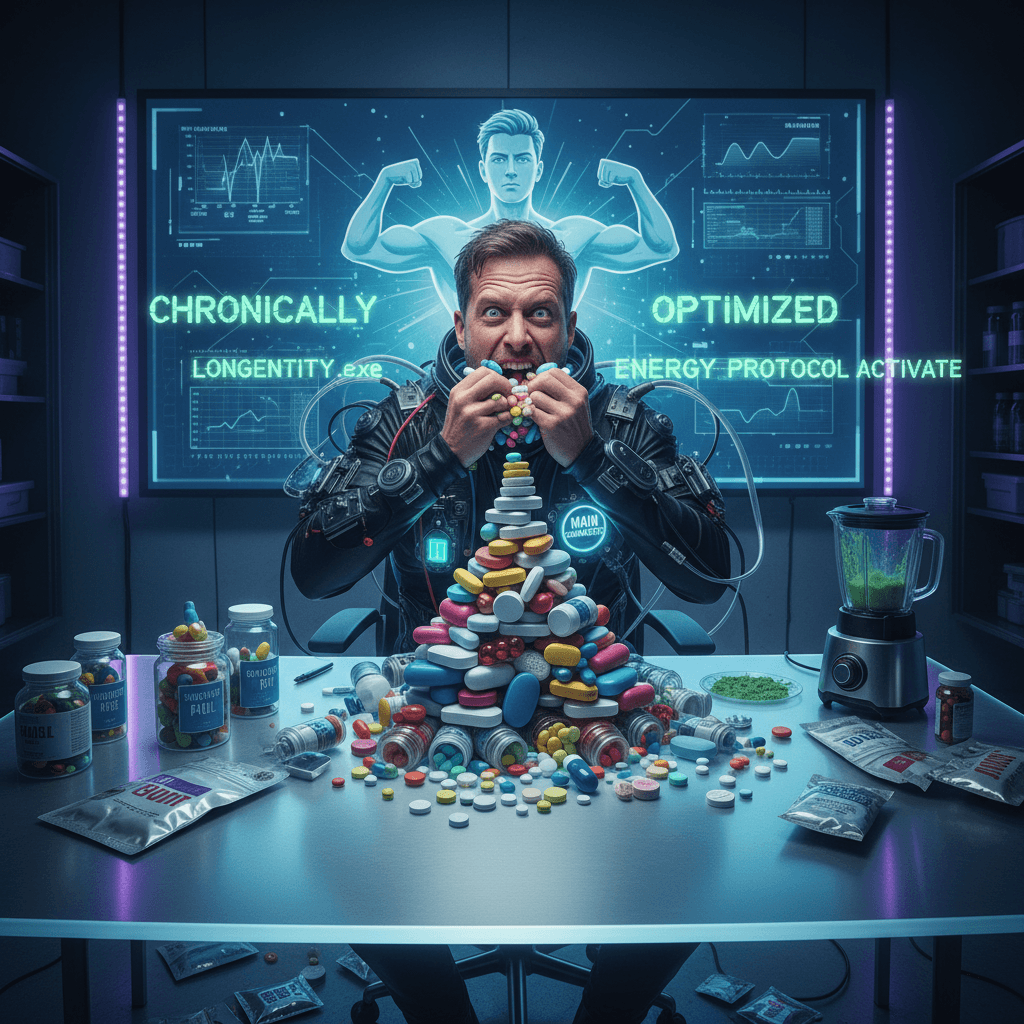 "minimal supplements" *takes 20 pills* energy