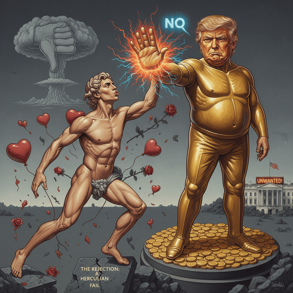 man desperately wants to kiss trump, gets rejected, very powerful