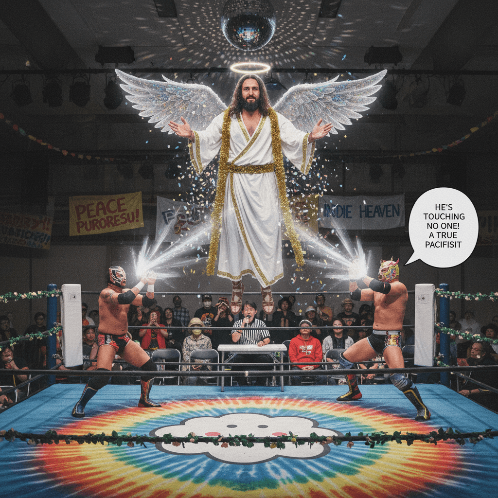 Wrestling's most peaceful messiah refuses to actually touch anyone