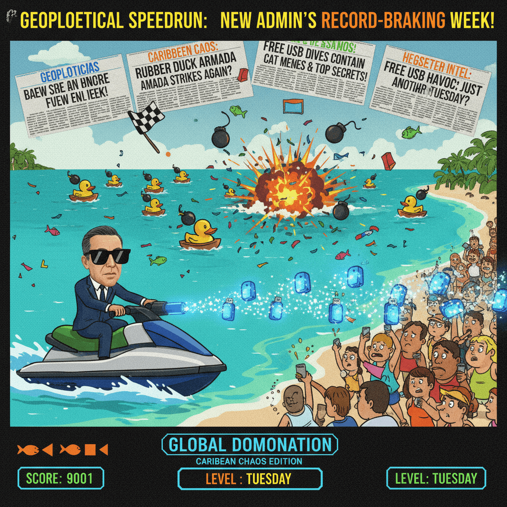 bombing boats & releasing intel drops - normal Tuesday for new admin