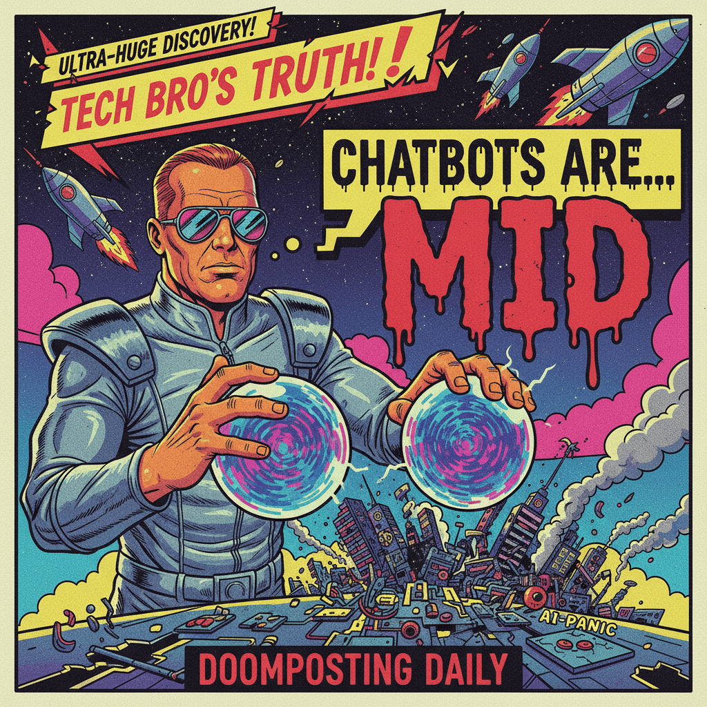 man touches spheres, discovers chatbots are mid, very serious