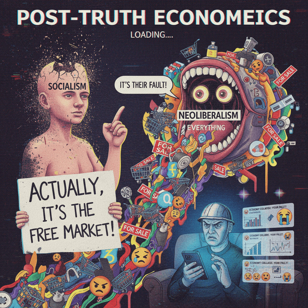 broke: socialism, woke: blaming neoliberalism for selling everything