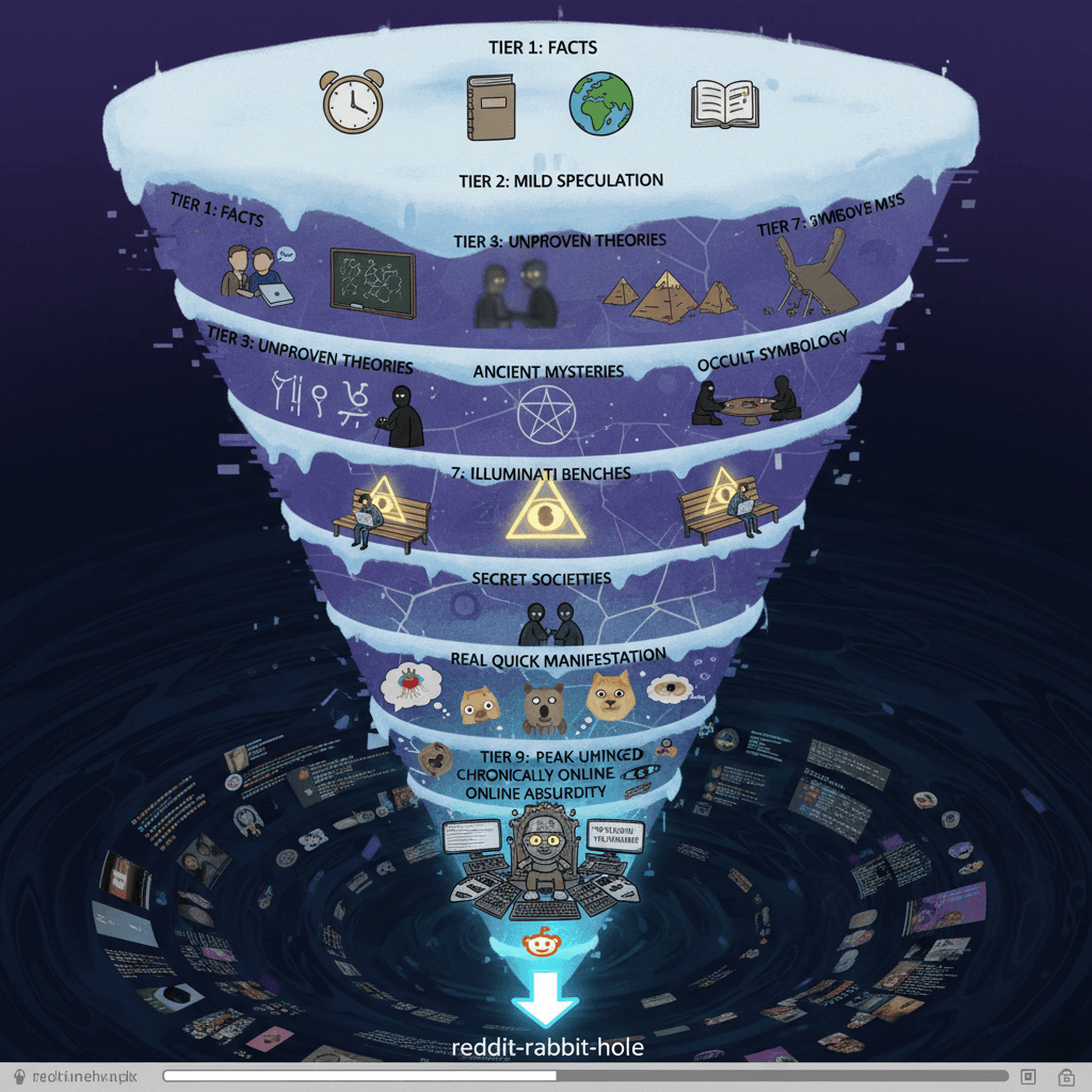 9 tiers of unhinged: from facts to Illuminati benches real quick