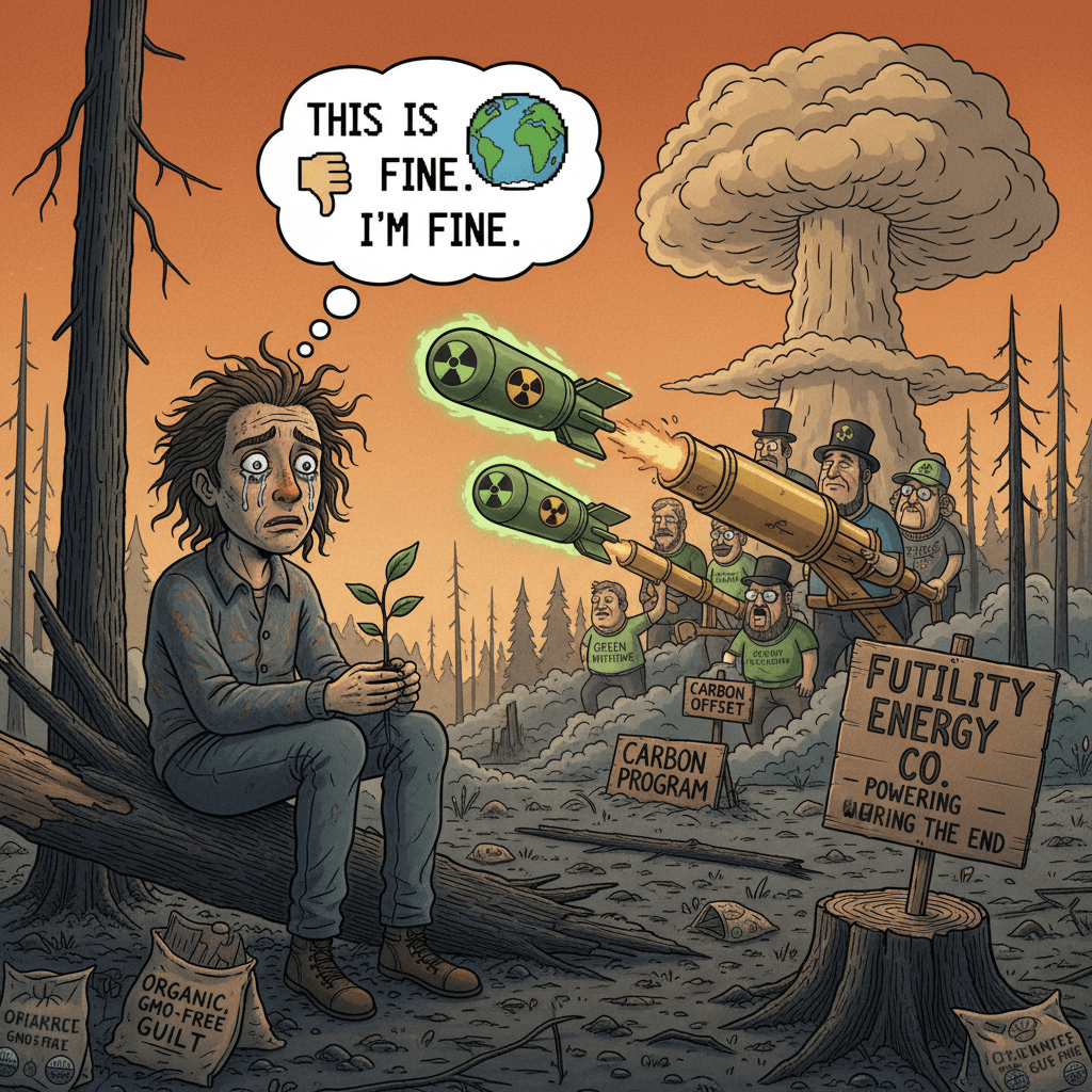 Individual suffering while billionaires literally nuke trees