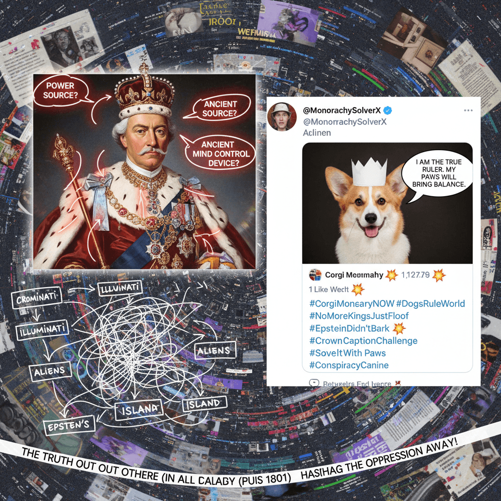 Twitter moment: solve monarchy via photo caption and hashtag
