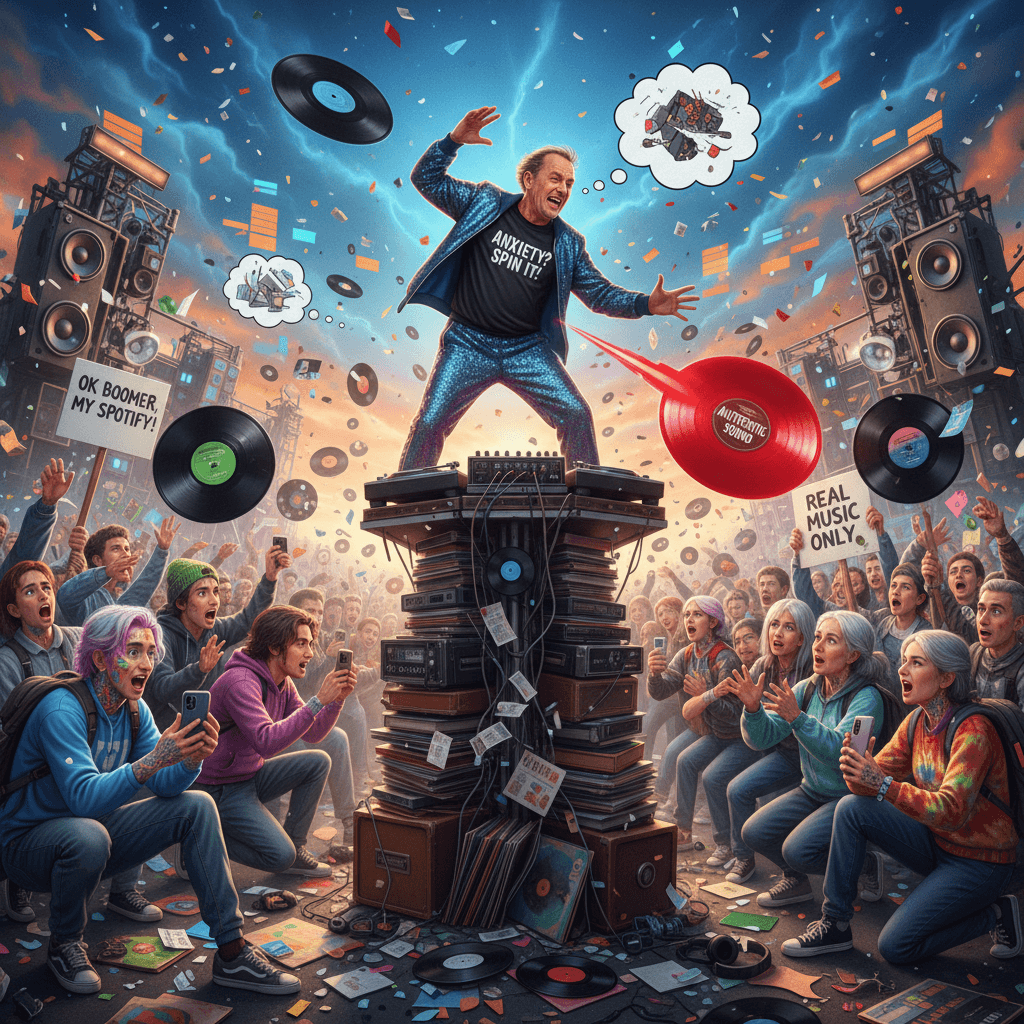 throwing vinyl records at crowds: the ultimate anxiety management tool