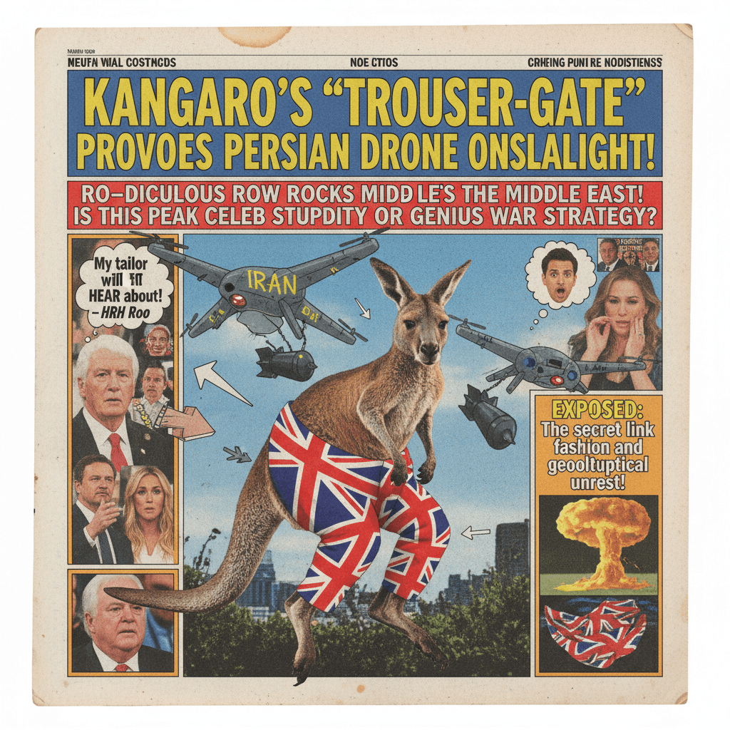 Roo's trousers + Iranian drone strikes = peak tabloid energy