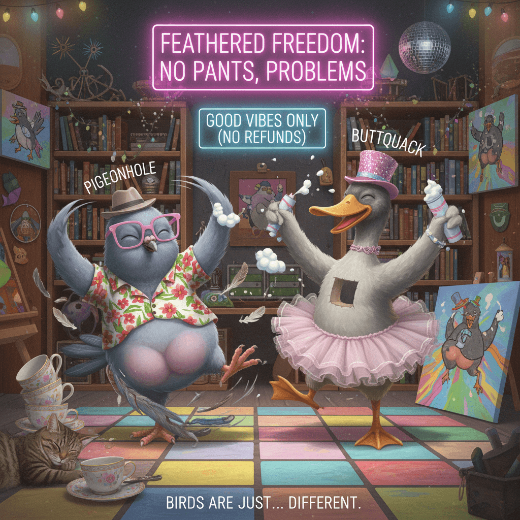 Pigeonhole and Buttquack: proof that birds are just vibing differently
