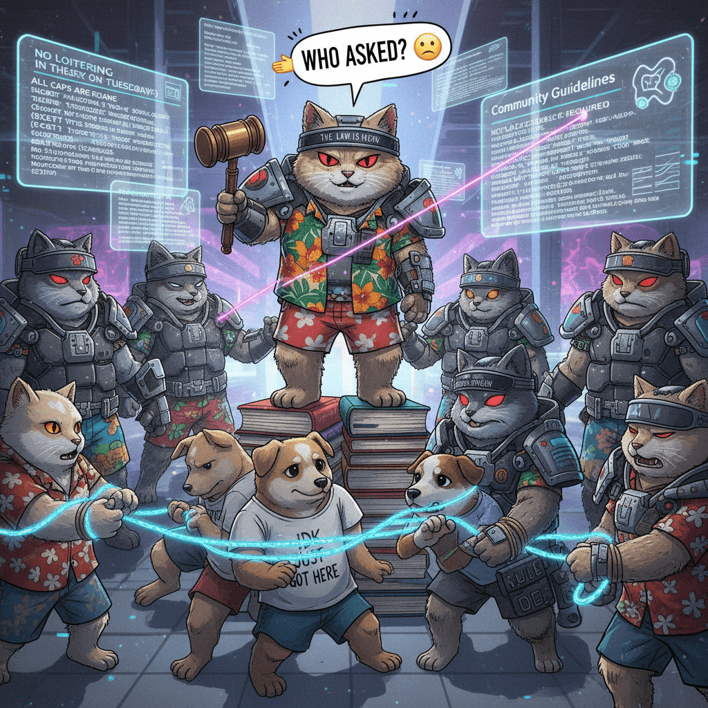 mods explaining rules nobody asked for on casual friday