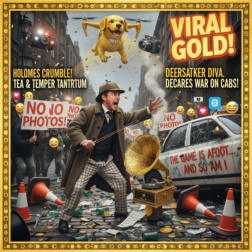 Sherlock loses it on the streets: celebrity meltdown viral gold