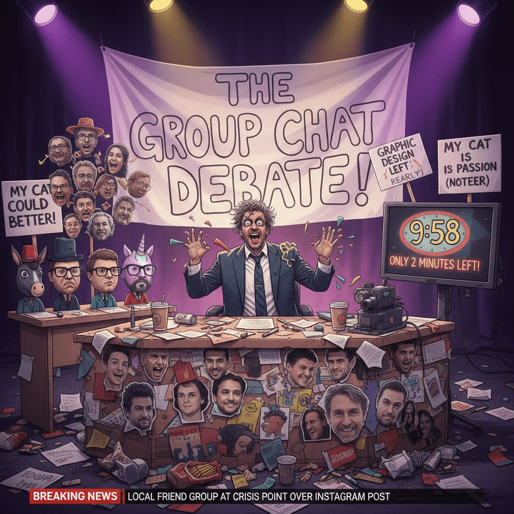 When your group chat needs a graphic designer and you have 10 minutes