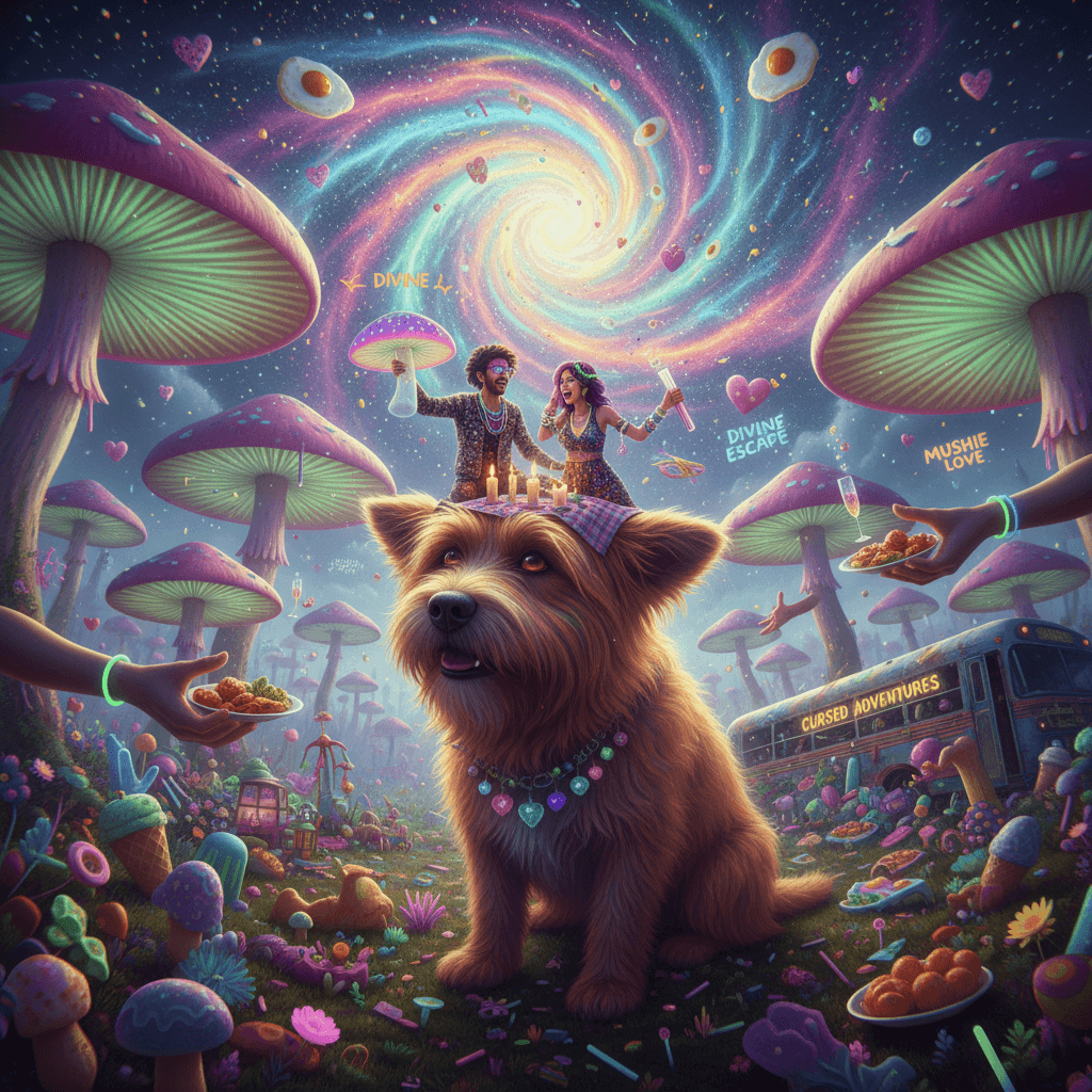 shrooms + giant dog = peak date night planning