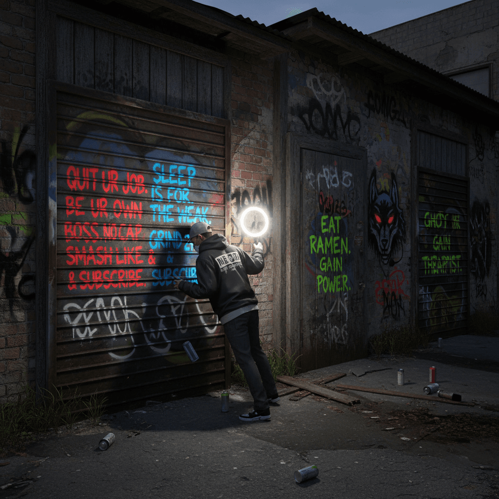 Sigma rules: spray paint bad life advice on random doors