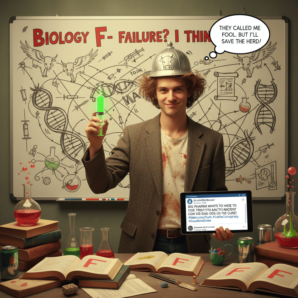 guy fails biology, discovers livestock vaccine mythology