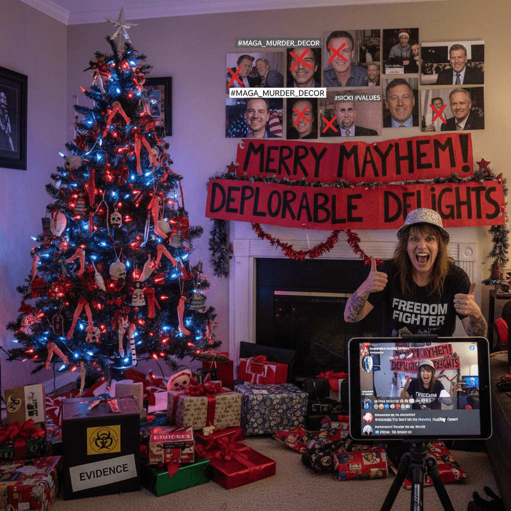 posting your murder fantasies as holiday décor, a values case study