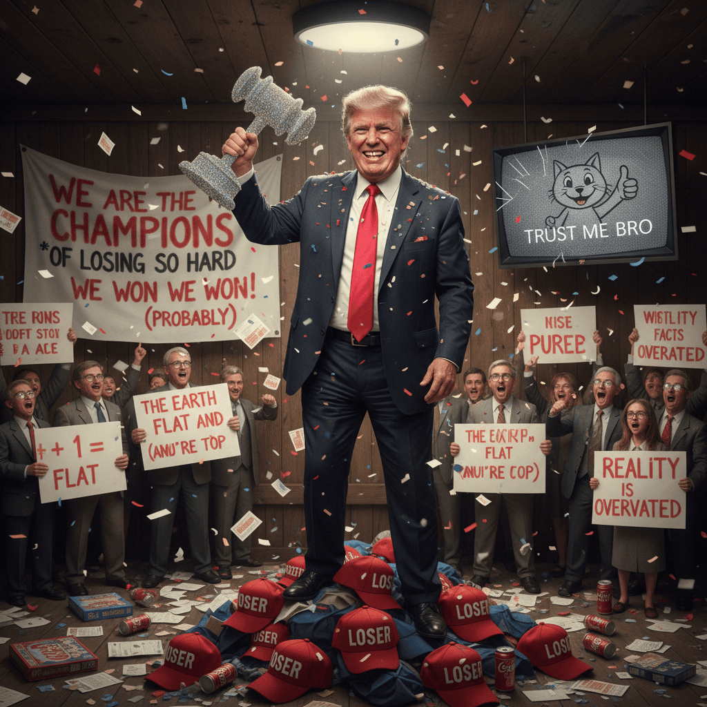 we lost so hard we actually won, trust me bro