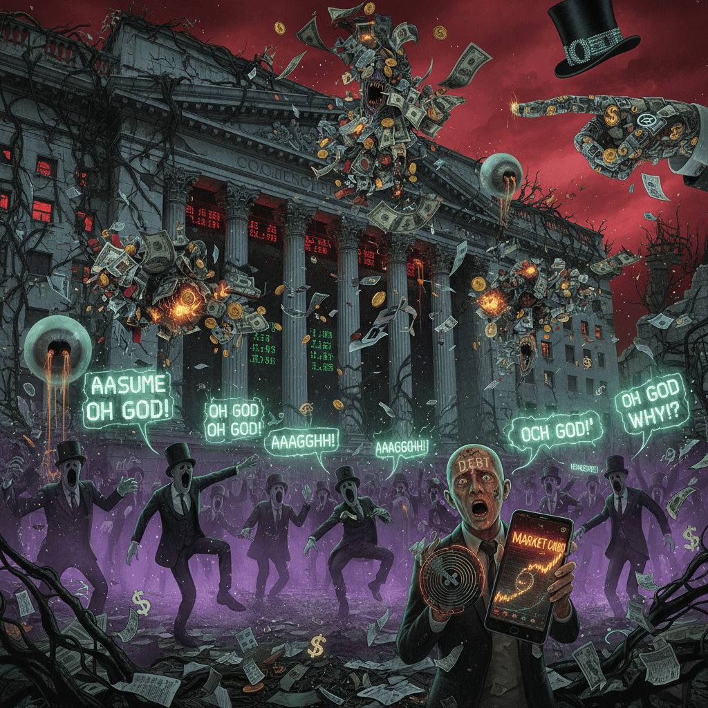 capitalist nightmare meets ghost rave at the stock exchange