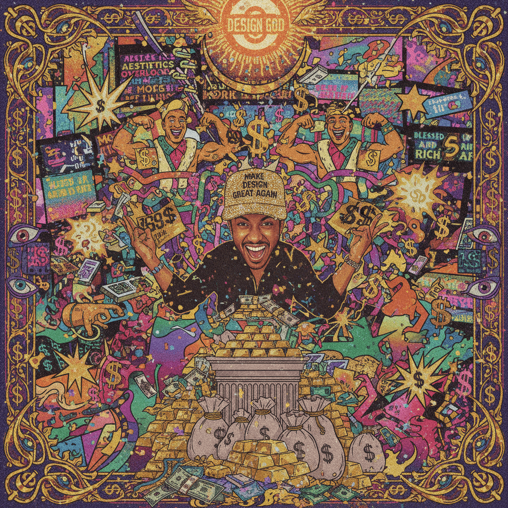 Peak enthusiasm meets graphic design fever dream