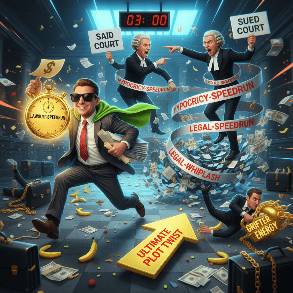 Said no court, sued court. The ultimate plot twist.