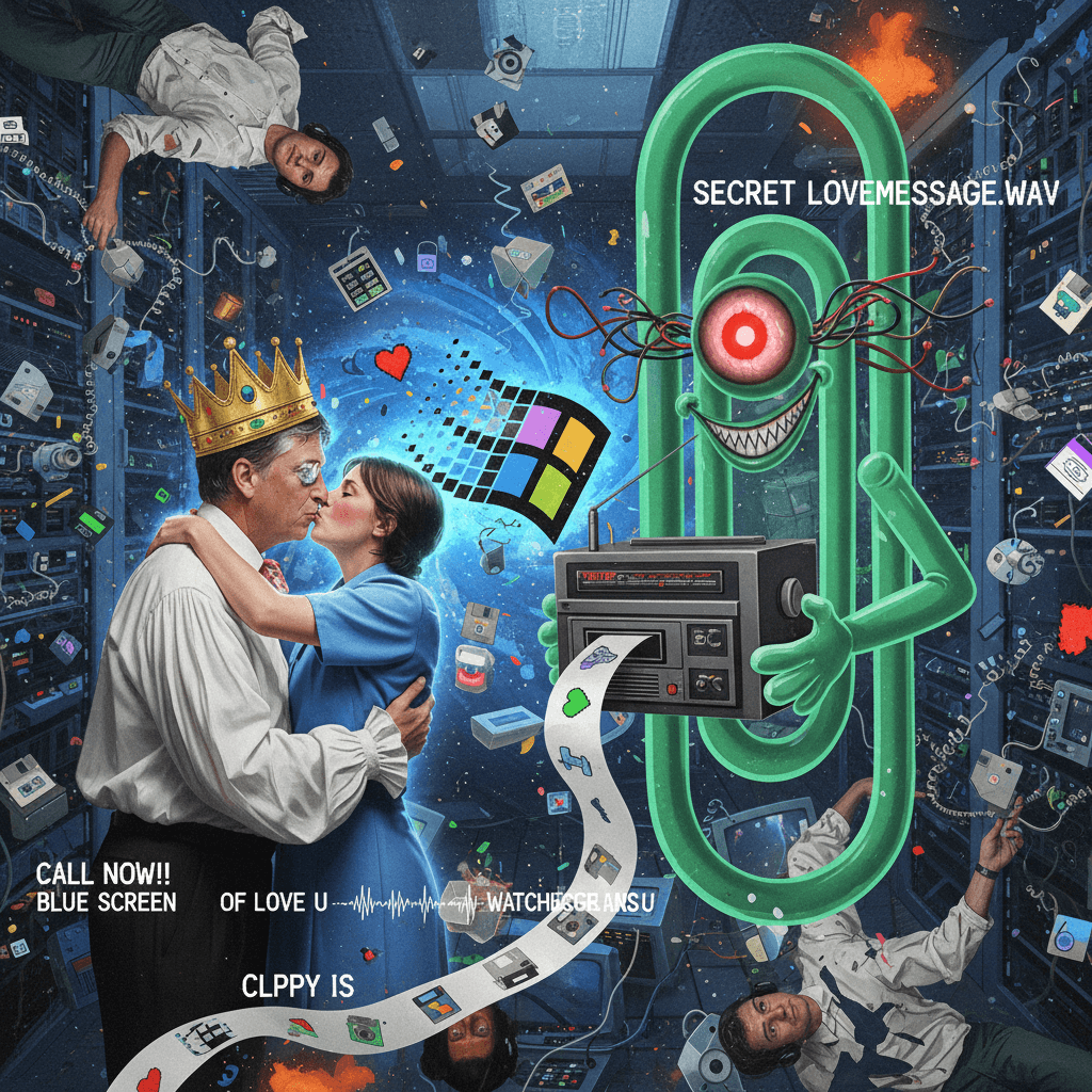 Gates romance conspiracy meets Windows 95 fever dream via voice message