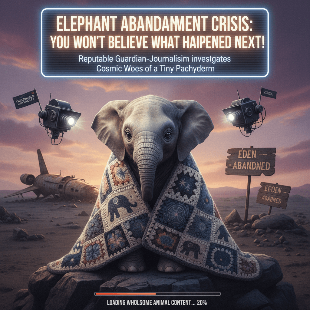 Baby elephant in blanket hits different when framed as existential abandonment crisis