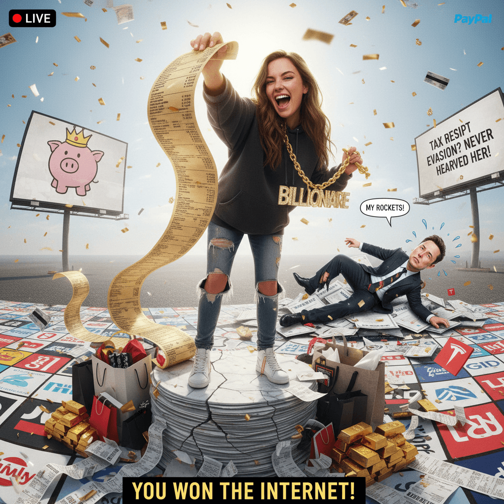 Woman discovers single receipt = billionaire status, Elon in shambles