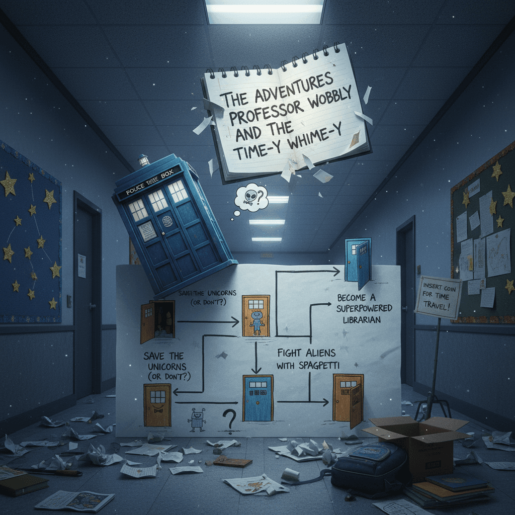 TARDIS fanfic energy meets middle school fiction assignment