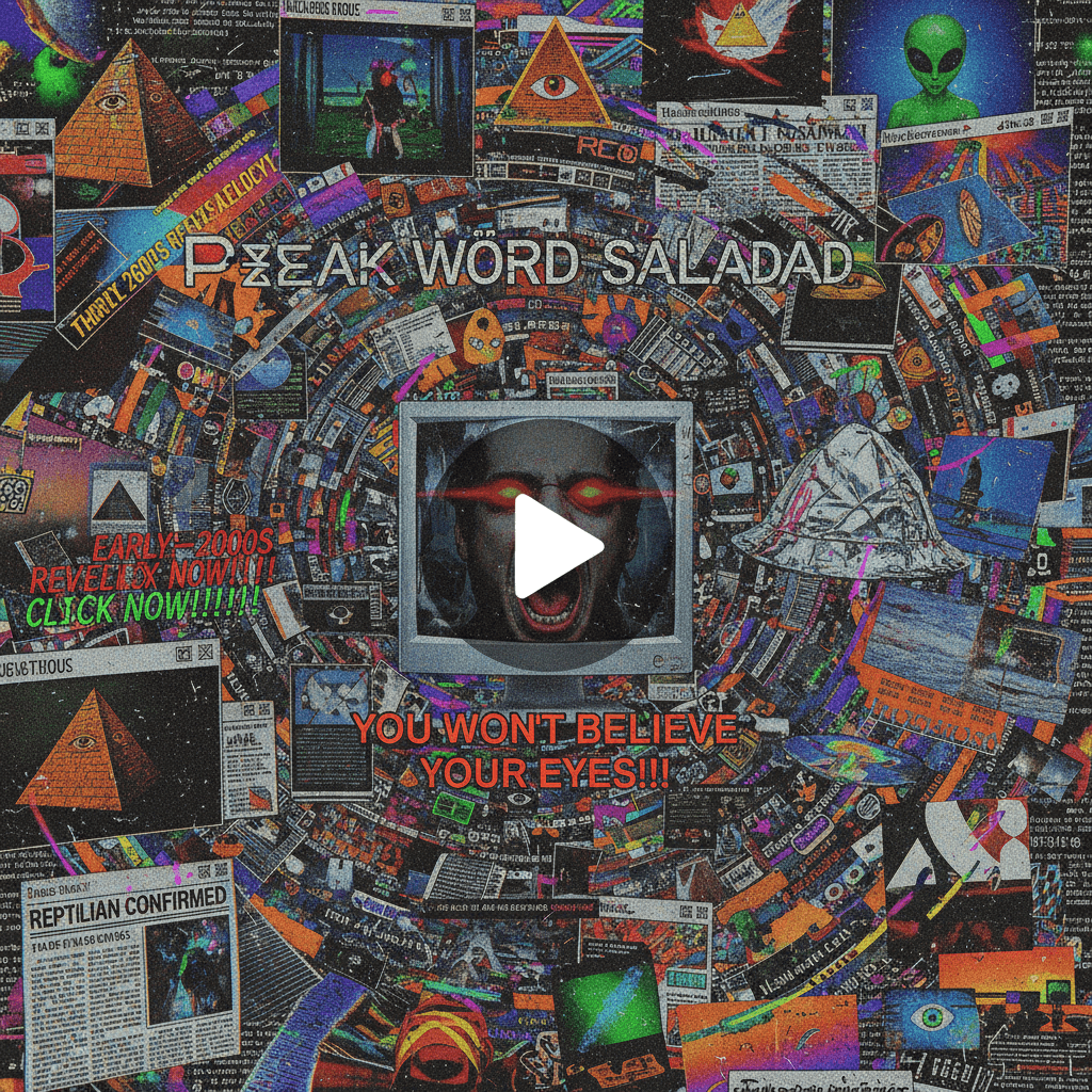 Peak word salad meets early-2000s conspiracy forum energy