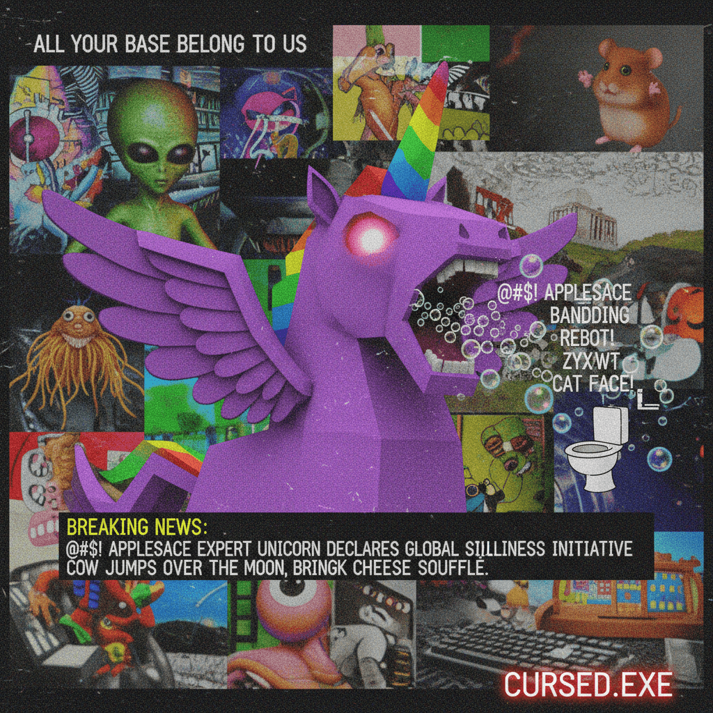 Winged unicorn announces complete nonsense with maximum conviction