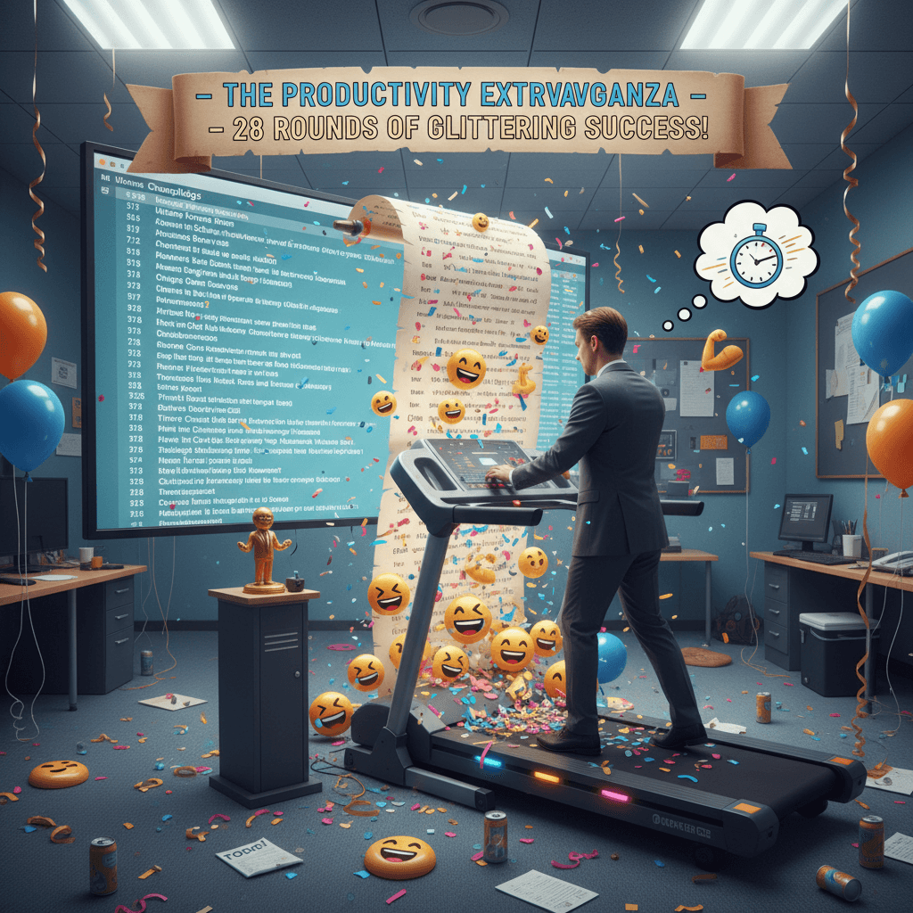 28 commits of pure productivity theater with a confetti emoji