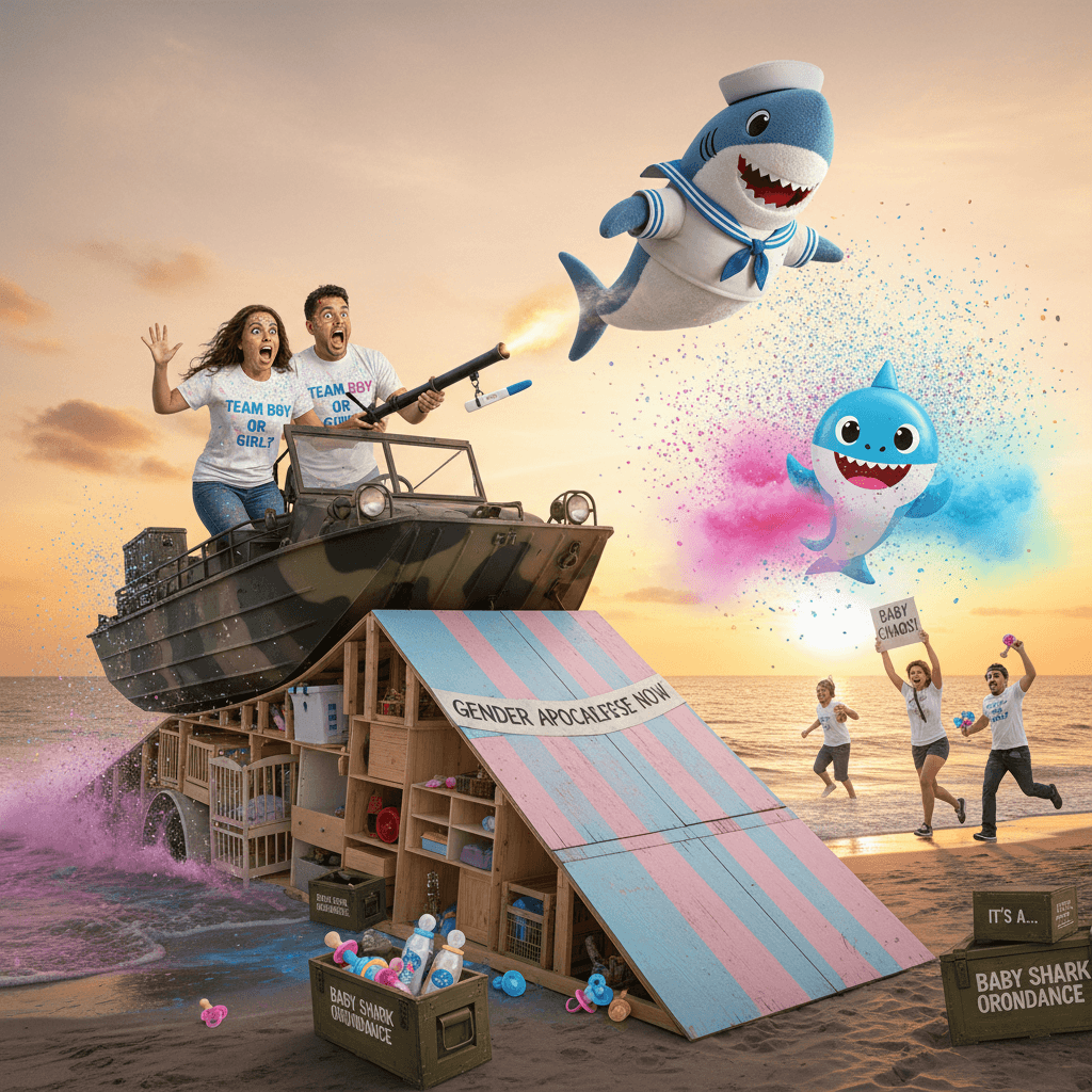 gender reveals have officially jumped the shark (literally)