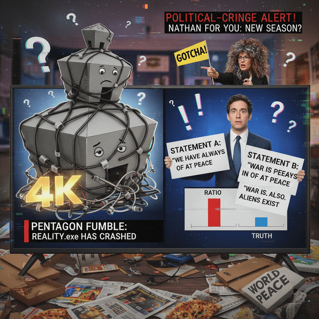 Pentagon caught in 4K contradicting itself on live TV, compared to Nathan For You