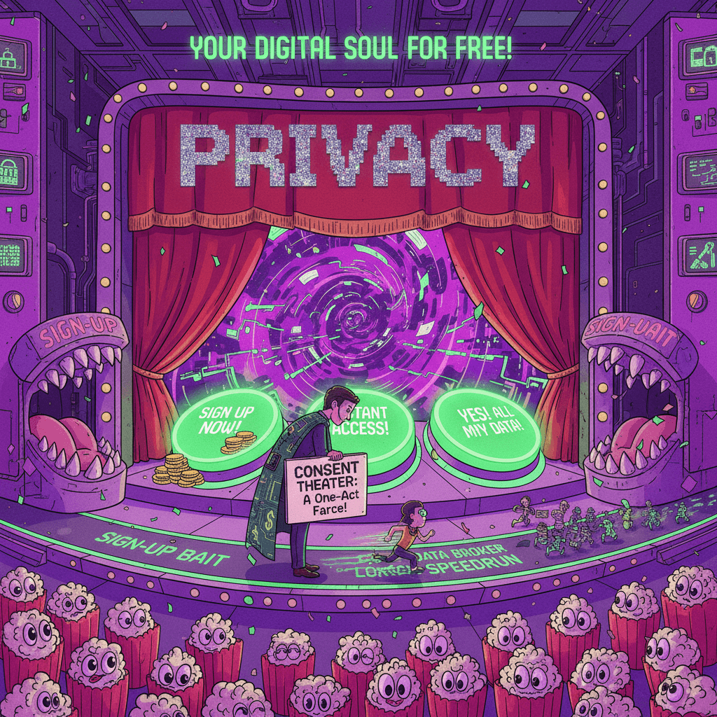Privacy theater with suspiciously convenient sign-up buttons