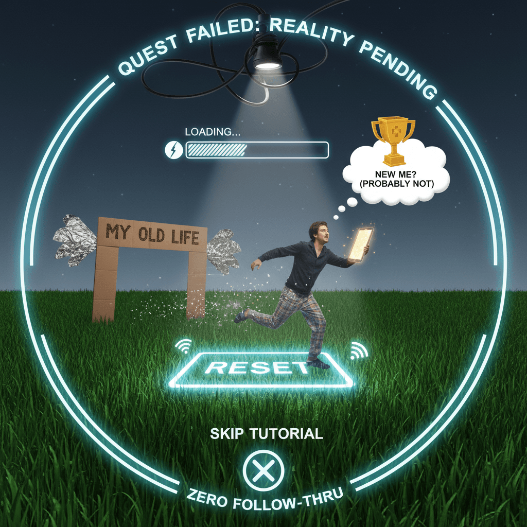 speedrunning a life change announcement with zero follow-through guarantee