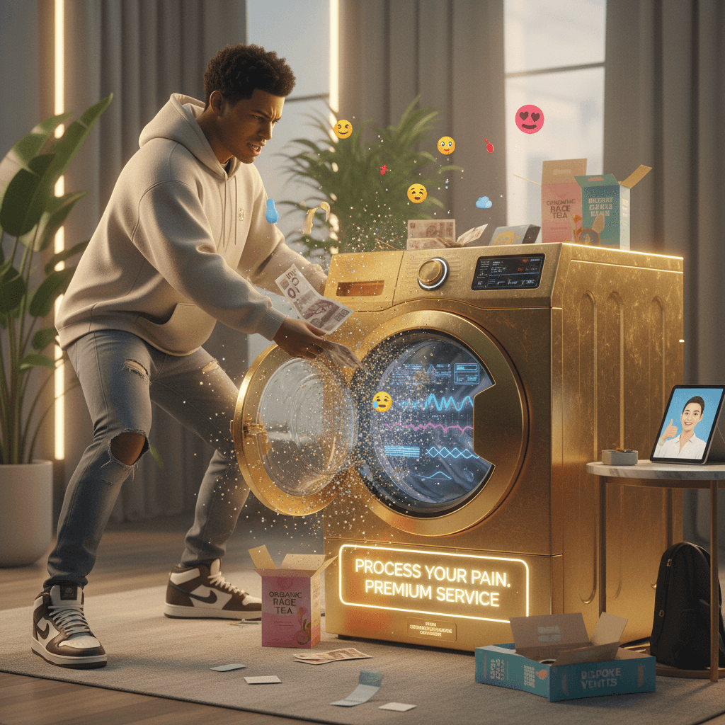 pay £50 to yeet your feelings at a washing machine