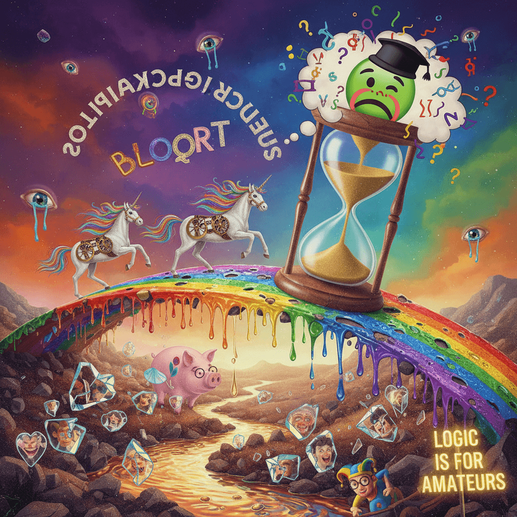 liberation melts into unicorn fever dreams while grammar takes a sick day