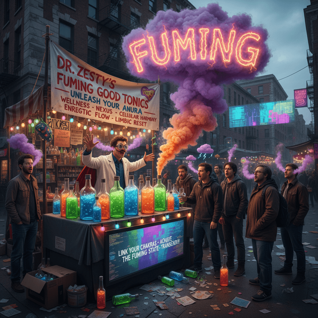 Dr. Zesty's miracle tonics will make you FUMING (literally incomprehensible)