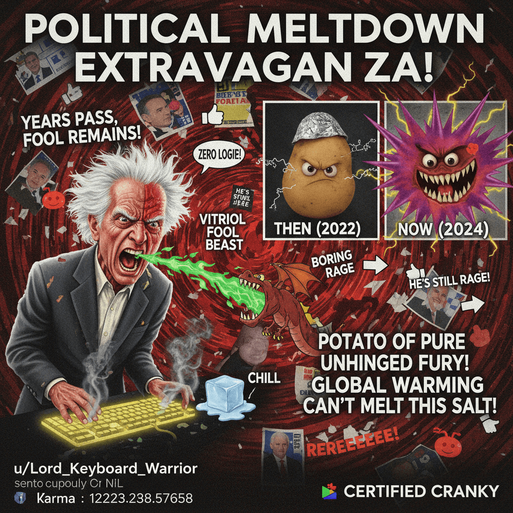 two years, same guy, maximum vitriol and zero chill