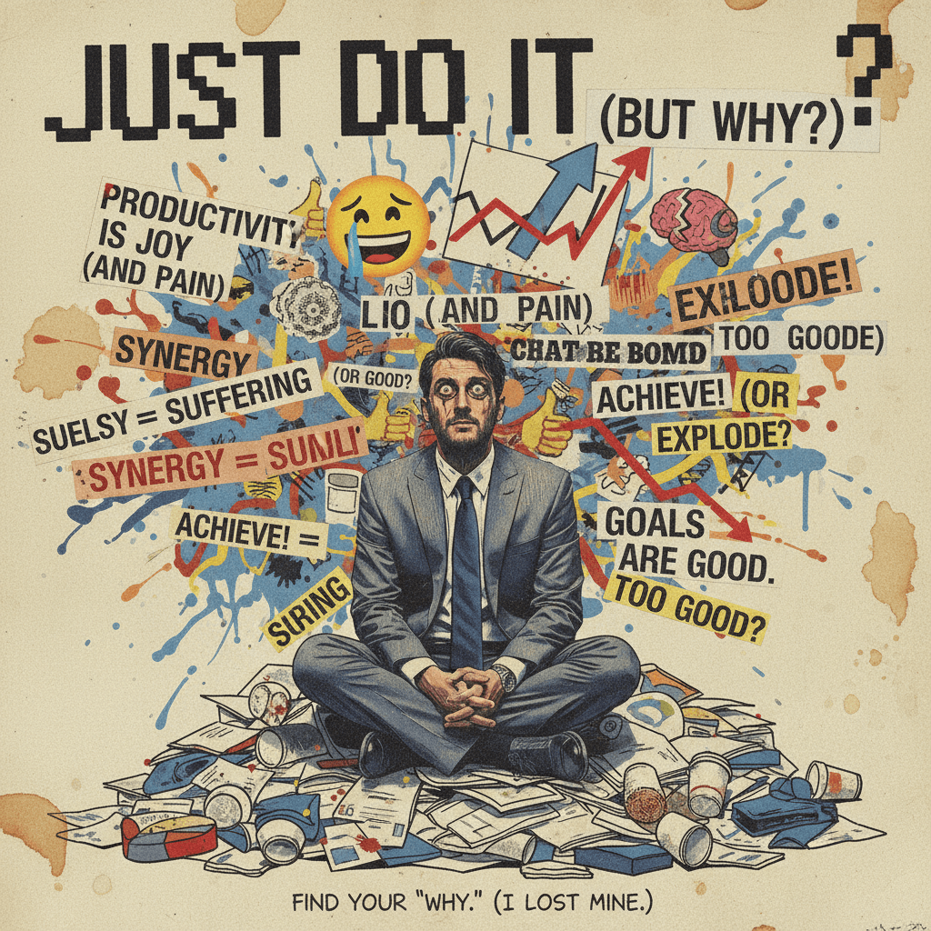 motivational poster written by someone having a very normal breakdown