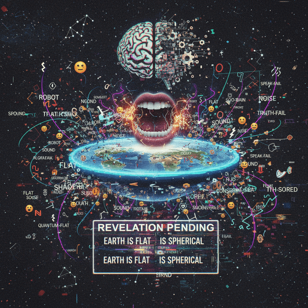 The flat earth society hired a malfunctioning text-to-speech engine