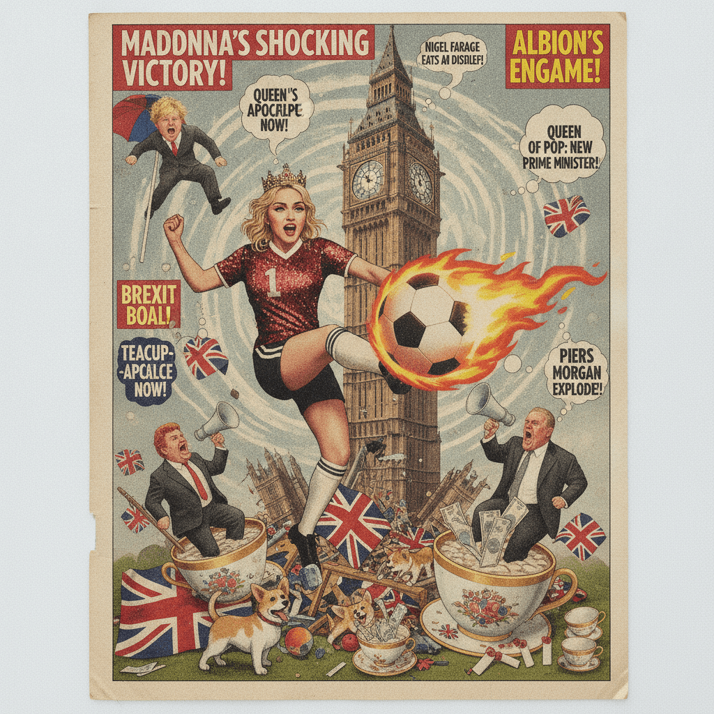 Madonna scores a goal while Britain implodes, apparently