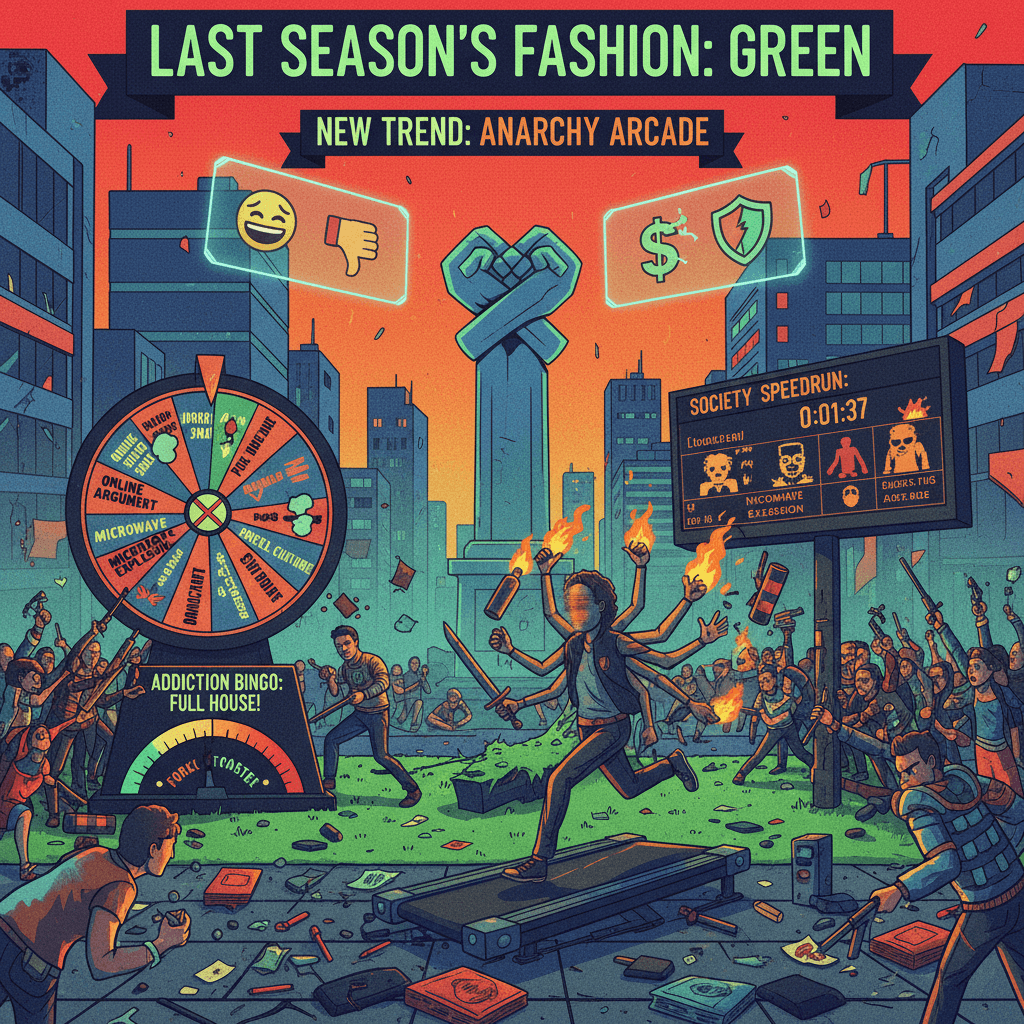 touching grass is so last season, society chose violence instead
