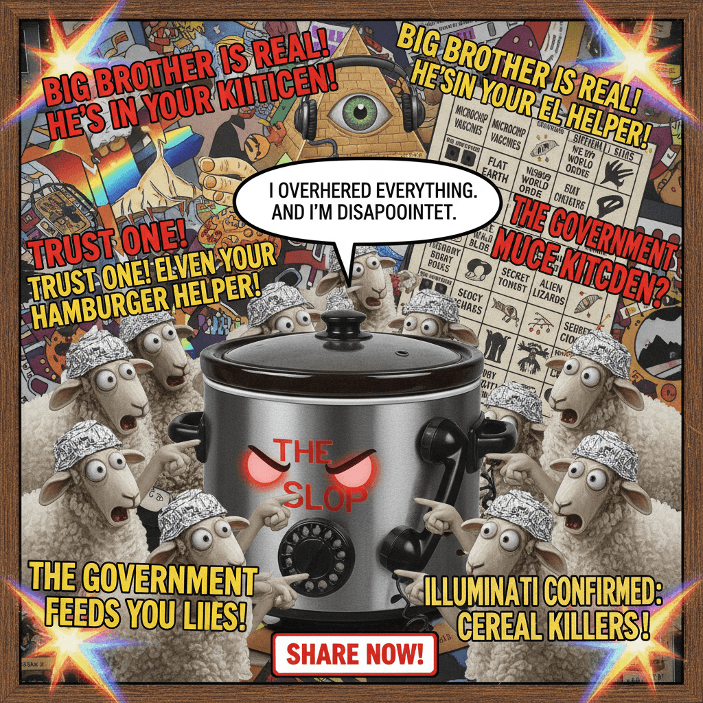 Wake up sheeple: the slop is listening and it's VERY concerned