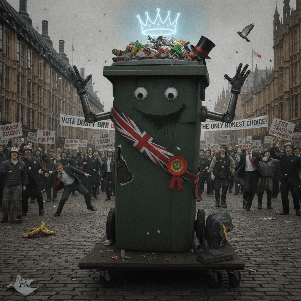 sentient bin runs for parliament, somehow less corrupt than actual MPs